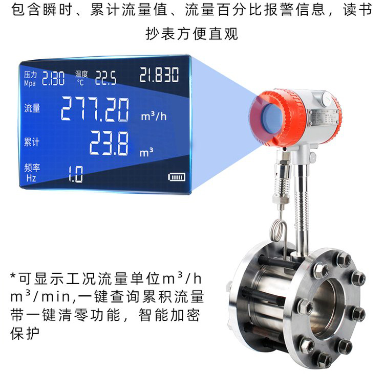 一寸管蒸汽流量計(jì)液晶顯示圖